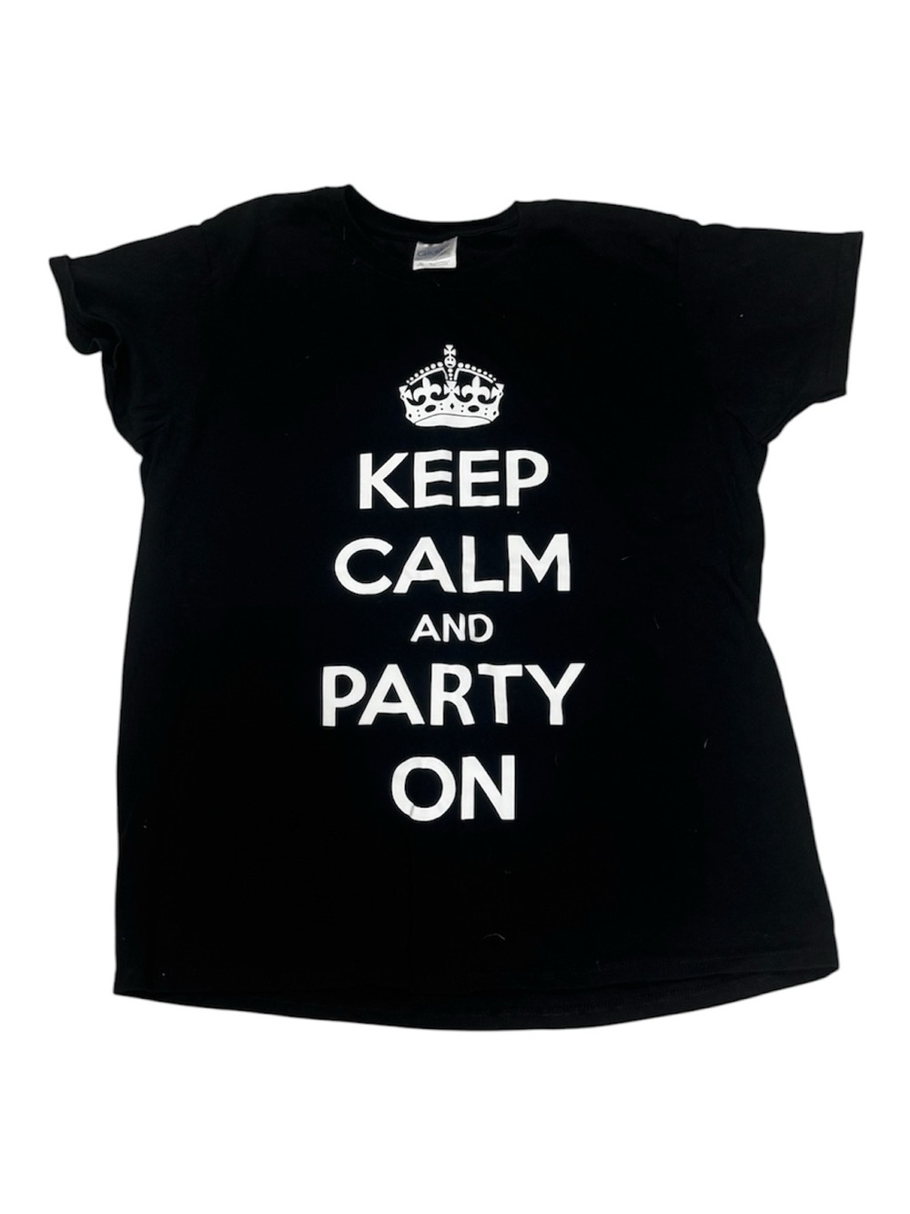 KEEP CALM and PARTY ON Black Graphic Tee